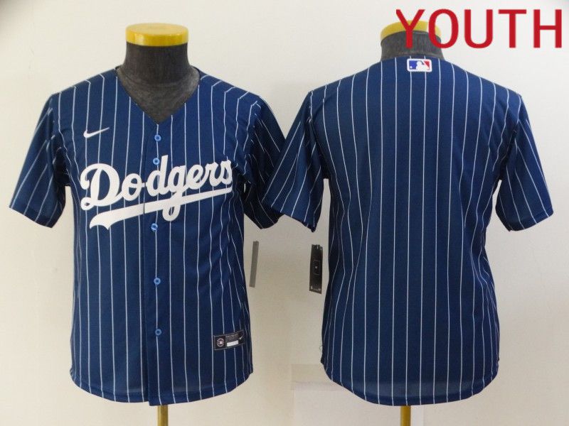 Youth Los Angeles Dodgers blank Blue Stripe Throwback Nike 2022 MLB Jerseys->women mlb jersey->Women Jersey